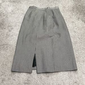 Anthonys Vintage Pencil Straight Midi Skirt Womens 12 Black White Check Slit